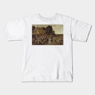 Village Wedding and Open Air Feast by School of Mattheus van Helmont Kids T-Shirt